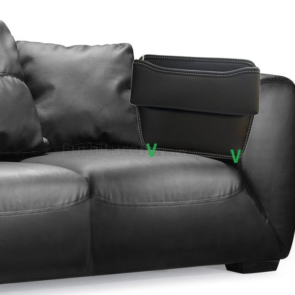 Black Leather Car Seat Gap Fill Organizer, Couch Organize Remote Control Holder - Picture 6 of 7